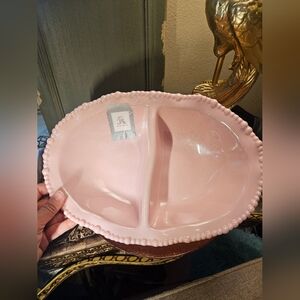 Pink Divided Melamine Peralized Plate